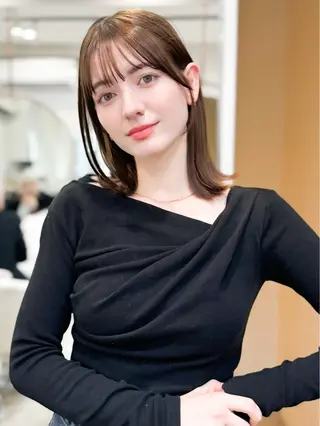 ミディアム 韓国アイドルヘア🤍 nanako🦋のヘアスタイル