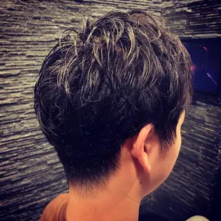 ショート パーマ メンズ HIROGINZA ヒロ銀座 青山所属・マツオ リュウホウ🐉のヘアスタイル