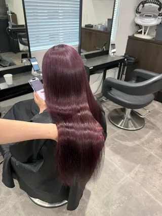ロング カラー ヘアアレンジ 💗暖色特化ピンク/ 赤髪💗HARUNAのヘアスタイル