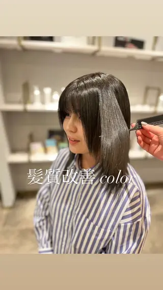 セミロング カラー 門間 ユリのヘアスタイル