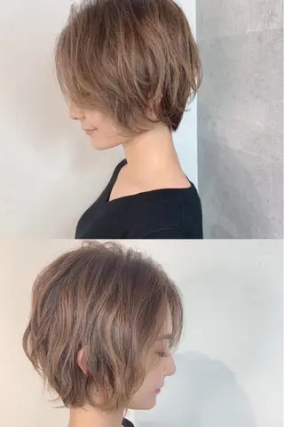 セミロング カラー _WHITE 高槻のヘアスタイル