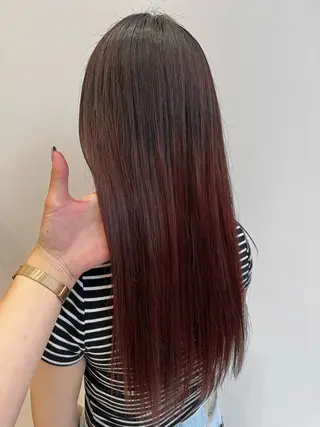 ロング カラー ヘアアレンジ 🥀暖色韓国ヘア💕 保科侑花のヘアスタイル