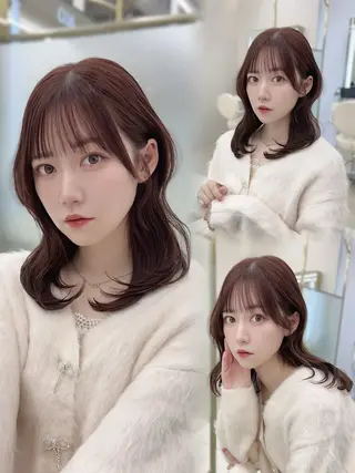 ミディアム カラー COA GINZA 空也/前髪/顔まわりのヘアスタイル