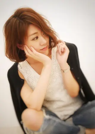 ショート ミディアム カラー Lucet所属・糸井 一輝のヘアスタイル