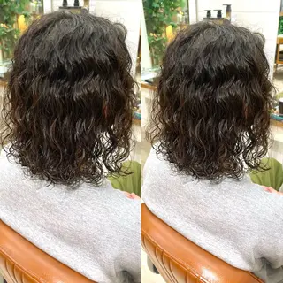 ミディアム パーマ メンズ 髪改カラー/メンズ カット🪭スズキマリのヘアスタイル