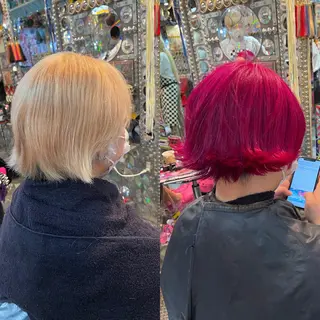 ショート カラー haco+所属・🌈派手髪エクステ ブレイズ🌈ひろとのヘアスタイル