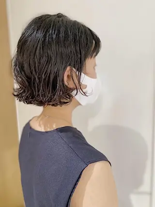 ショート パーマ ノグチ ユウキ/ボブのヘアスタイル