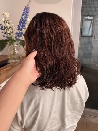 ミディアム パーマ 艶カラー🌙ショート /ボブ/小由葵のヘアスタイル