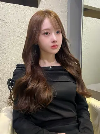 ロング カラー Euphoria新宿店所属・新宿/透明感カラー/ 縮毛矯正/SHOKIのヘアスタイル