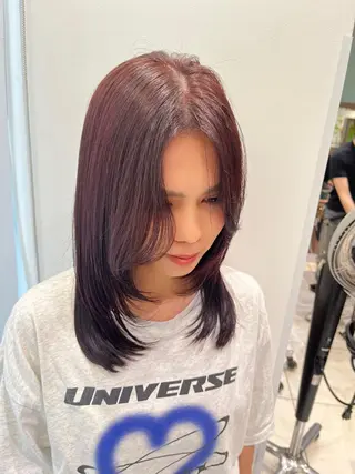 パーマ セミロング 🍋レイヤーカット 🪽店長anju🪽のヘアスタイル