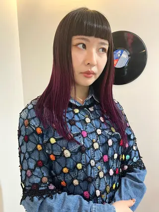 ロング カラー ヘアアレンジ 🧨ブリーチー×ボブ レイヤー💎じゅえるのヘアスタイル