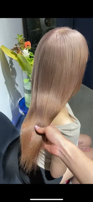 ロング カラー ブリーチ🩶韓国ヘア 🩶ワカナのヘアスタイル