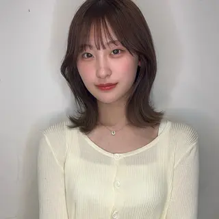 ミディアム 韓国/透明感カラー さらのヘアスタイル