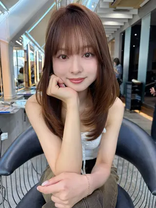 ミディアム カラー パーマ 【美髪矯正) 吉村　清志のヘアスタイル