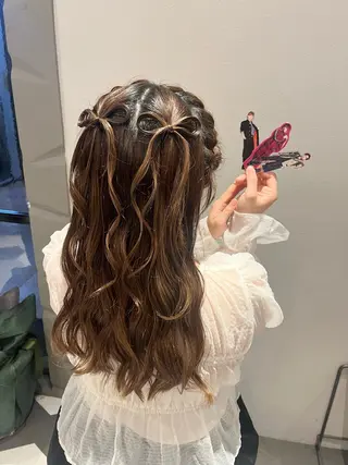 ロング ヘアアレンジ ヘアメ/アレンジ/暖 色/顔周り/あつはのヘアスタイル