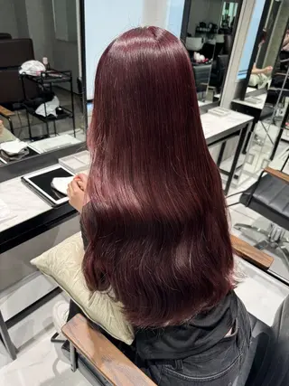 ロング カラー ピンクカラー🩷 スパニスト 外岡実希のヘアスタイル