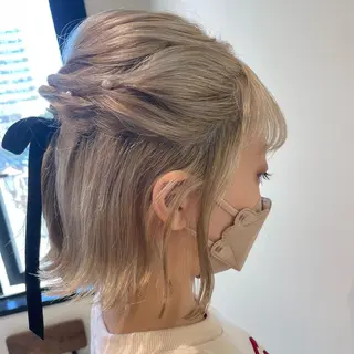 ヘアアレンジ パーマ/ボブ/ ヘルシーカラー/風花のヘアスタイル