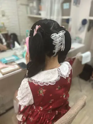 ロング ヘアアレンジ へアセット レインボーのヘアスタイル