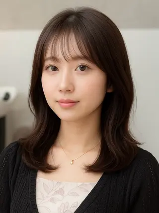 セミロング ✨韓国ヘア✨ レイヤー✂️鎌倉楓麻のヘアスタイル