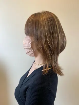 ミディアム カラー ✴︎ヒラガカナ✴︎ ECLAT HAIRのヘアスタイル