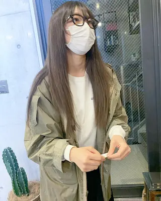 ロング カラー 柔らかブラウン/顔周 りレイヤー♡ユウシのヘアスタイル