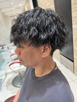 ショート メンズ パーマ 💈メンズ特化 美容師サキ💈のヘアスタイル