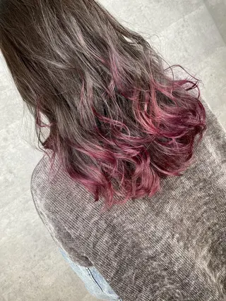 セミロング カラー _WHITE 天王寺のヘアスタイル