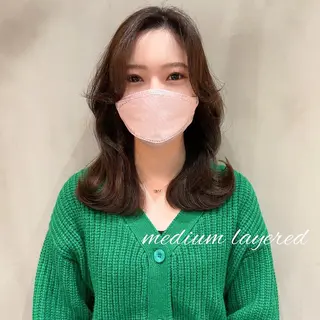 ミディアム LOMA🇰🇷 銀座クボタのヘアスタイル