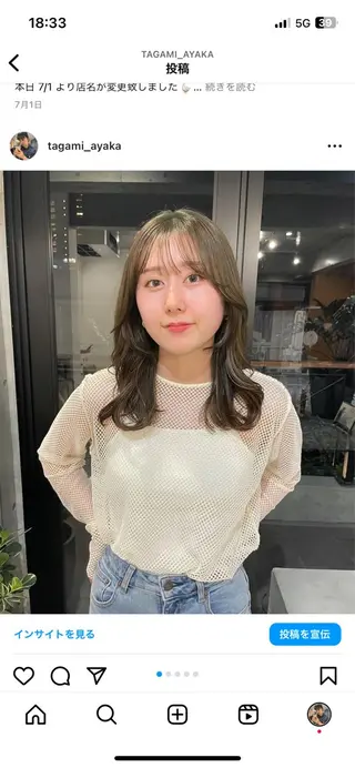 セミロング カラー ayaka / SOIEのヘアスタイル