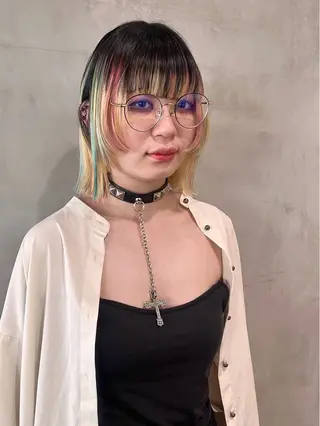 ショート カラー オタク特化🎀 顔まわり🎀ゆうなのヘアスタイル