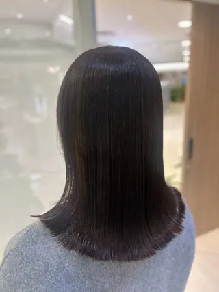 ミディアム パーマ 艶質改善/縮毛矯正 ササキナツミのヘアスタイル