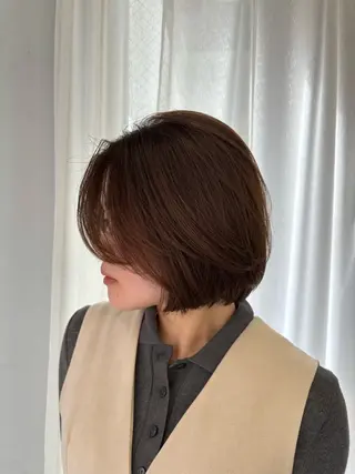 ショート aoi/暖色カラー/ プツッとボブ🎀のヘアスタイル