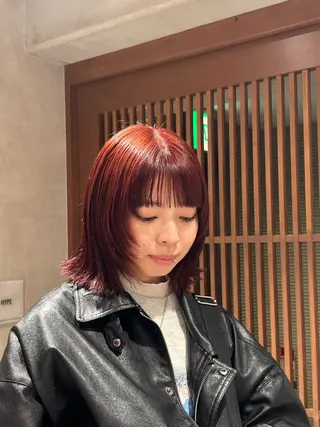 ミディアム ayano🍒パーマ 暖色カラーのヘアスタイル
