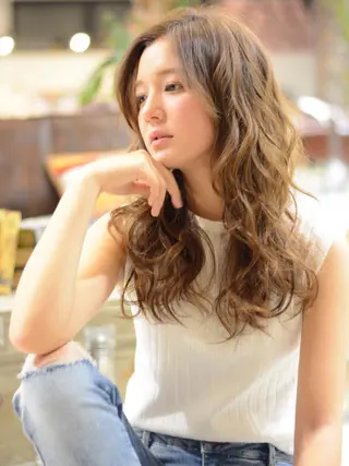 ロング カラー パーマ ヘアアレンジ メンズ Forest. -髪質改善-のヘアスタイル