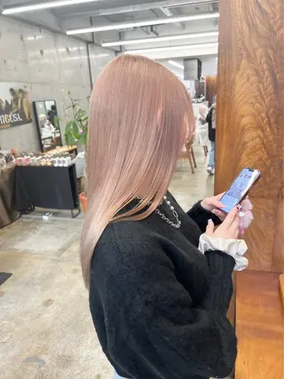 ロング カラー ✨️艶ハイトーン特化 ✨️佐藤望のヘアスタイル