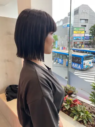 ミディアム カラー DECORA SORAN【本川越】所属・韓国/顔周り/ボブ/ ショート/大川陽太のヘアスタイル