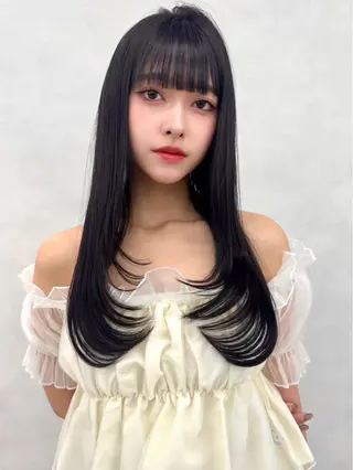 カラー 韓国風🇰🇷艶髪✨ カラー🩵レオのヘアスタイル