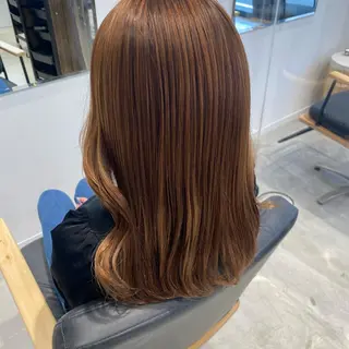 セミロング 艶カラー/韓国風ヘア 🩵shioneのヘアスタイル