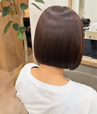 ミディアム 暖色ボブ 🍊rikakoのヘアスタイル
