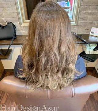 セミロング カラー HairDesign Azurのヘアスタイル