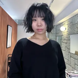 ミディアム カラー ヘアアレンジ ☆RUO☆/ハイトー ンBob/デザインのヘアスタイル