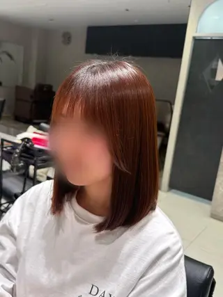 ミディアム ブラウン/盛れる 顔周り/髪質改善のヘアスタイル