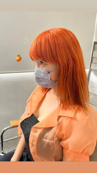 ミディアム カラー エクステ ハイトーン 💭黒崎ハルカのヘアスタイル