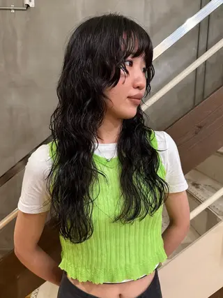 ロング パーマ 松尾/パーマ/堀江 心斎橋/なんばのヘアスタイル