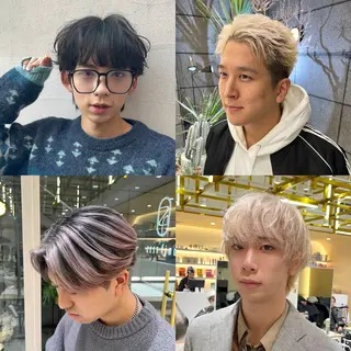 ミディアム カラー 🥇メンズパーマ /縮毛矯正/木村神心のヘアスタイル