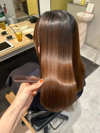 ロング パーマ hub hair レイヤー/透明感のヘアスタイル