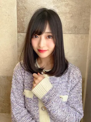 ミディアム Kanami/韓国風 /艶カラーのヘアスタイル