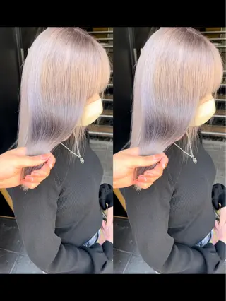 ロング カラー ヘアアレンジ yuuto🌈 冬の透け感カラーのヘアスタイル
