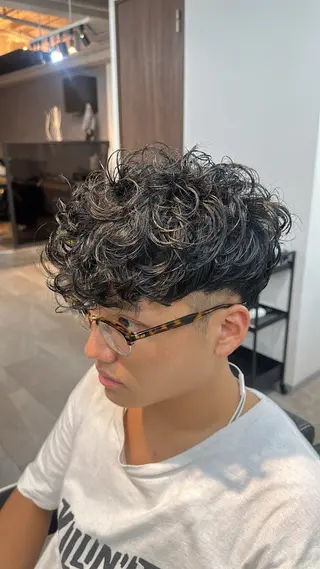 パーマ メンズ 池田 隼也のヘアスタイル