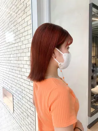 ミディアム カラー ヘアアレンジ 🤎ono/ 切りっぱなしボブ🤎のヘアスタイル